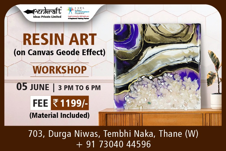 Penkraft Resin Art on Canvas (Geode Effect) Online/Offline Workshop